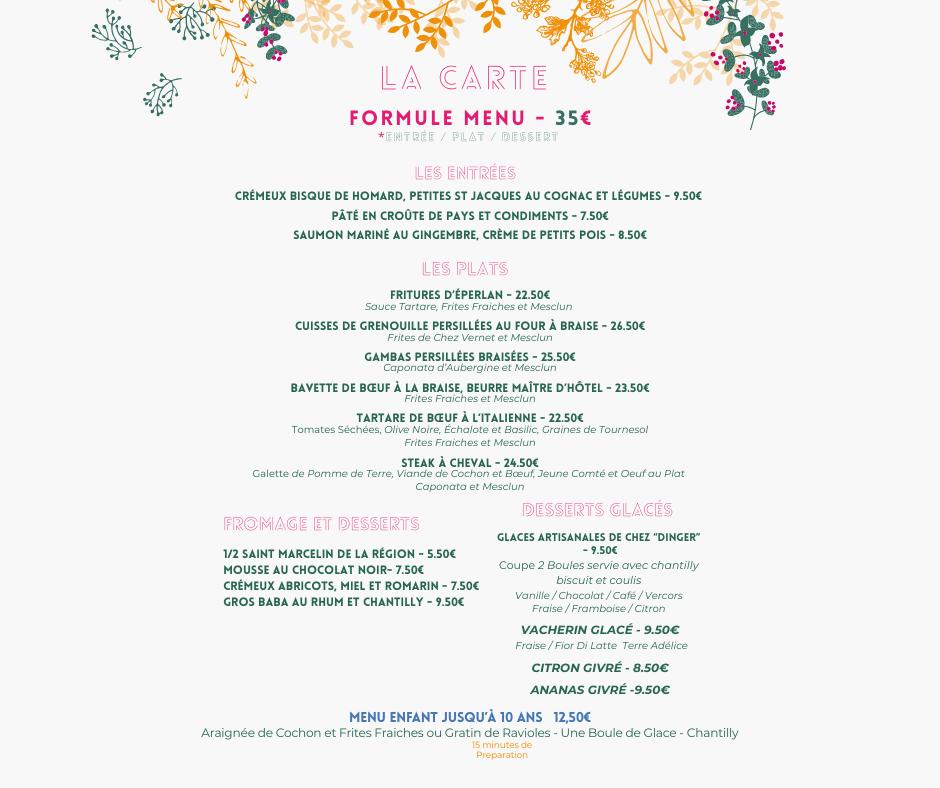 LA GUINGUETTE DU RHÔNE à La Roche de Glun ouvert de MAI à OCTOBRE - Menu Image 1