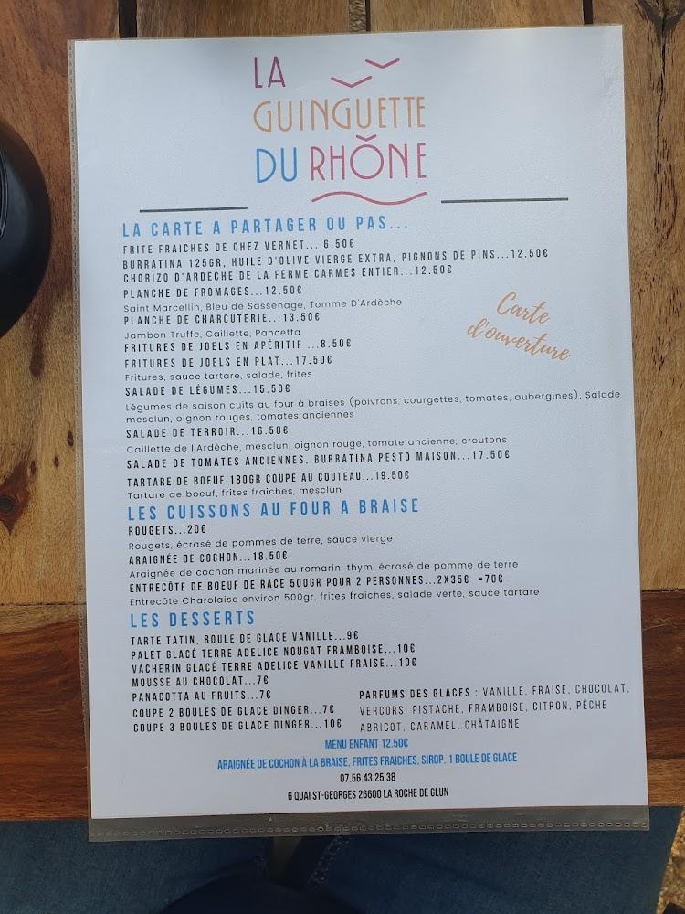 LA GUINGUETTE DU RHÔNE à La Roche de Glun ouvert de MAI à OCTOBRE - Menu Image 2