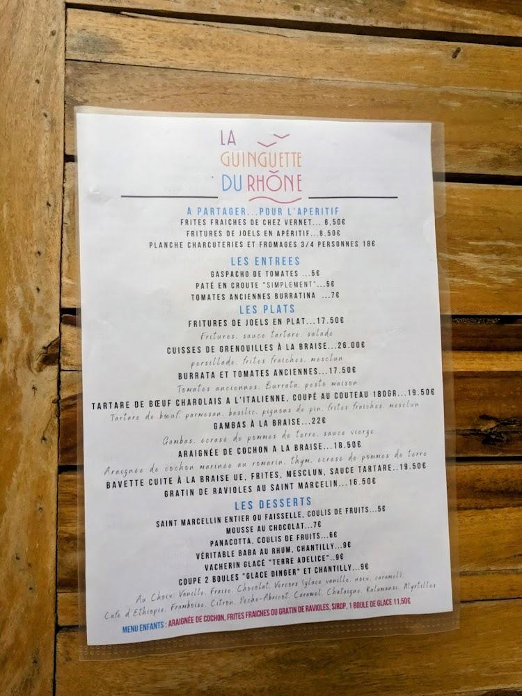 LA GUINGUETTE DU RHÔNE à La Roche de Glun ouvert de MAI à OCTOBRE - Menu Image 4